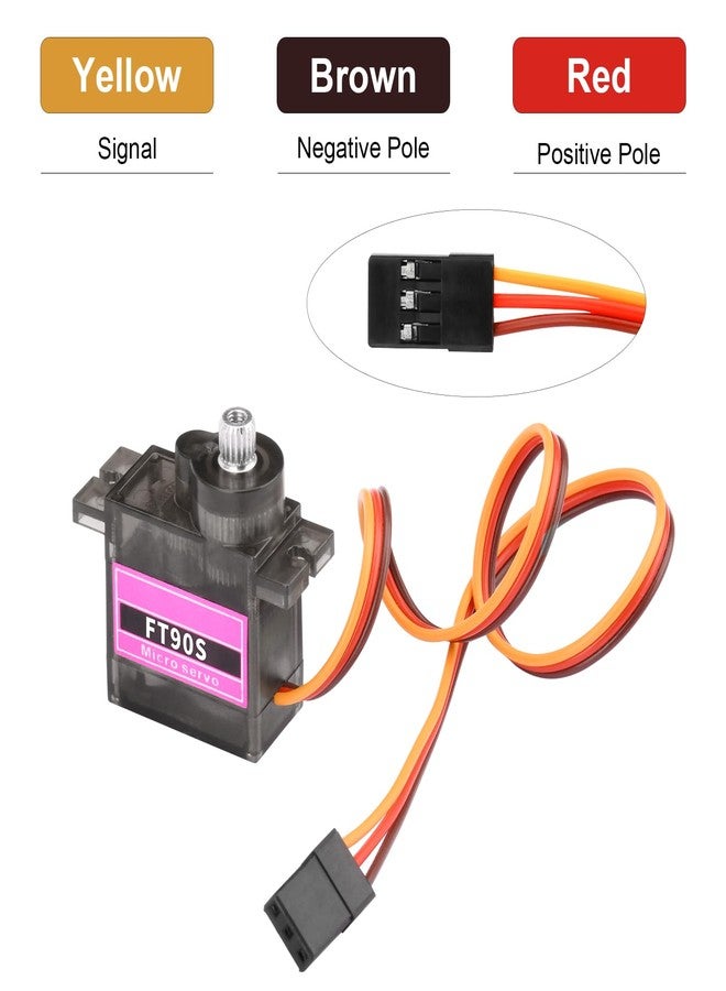FORIOT 6Pcs FT90S 9g Micro Servo Motors with All-Metal Gears, High Torque, and 180° Rotation - for Arduino Robot Projects, RC Airplanes, Cars, Boats - Image 3